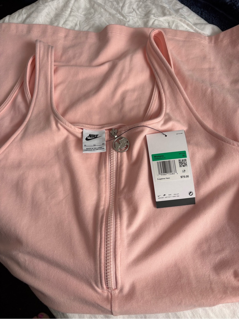 Nike Women’s Pink Zip-Front Athletic Tank Jacket